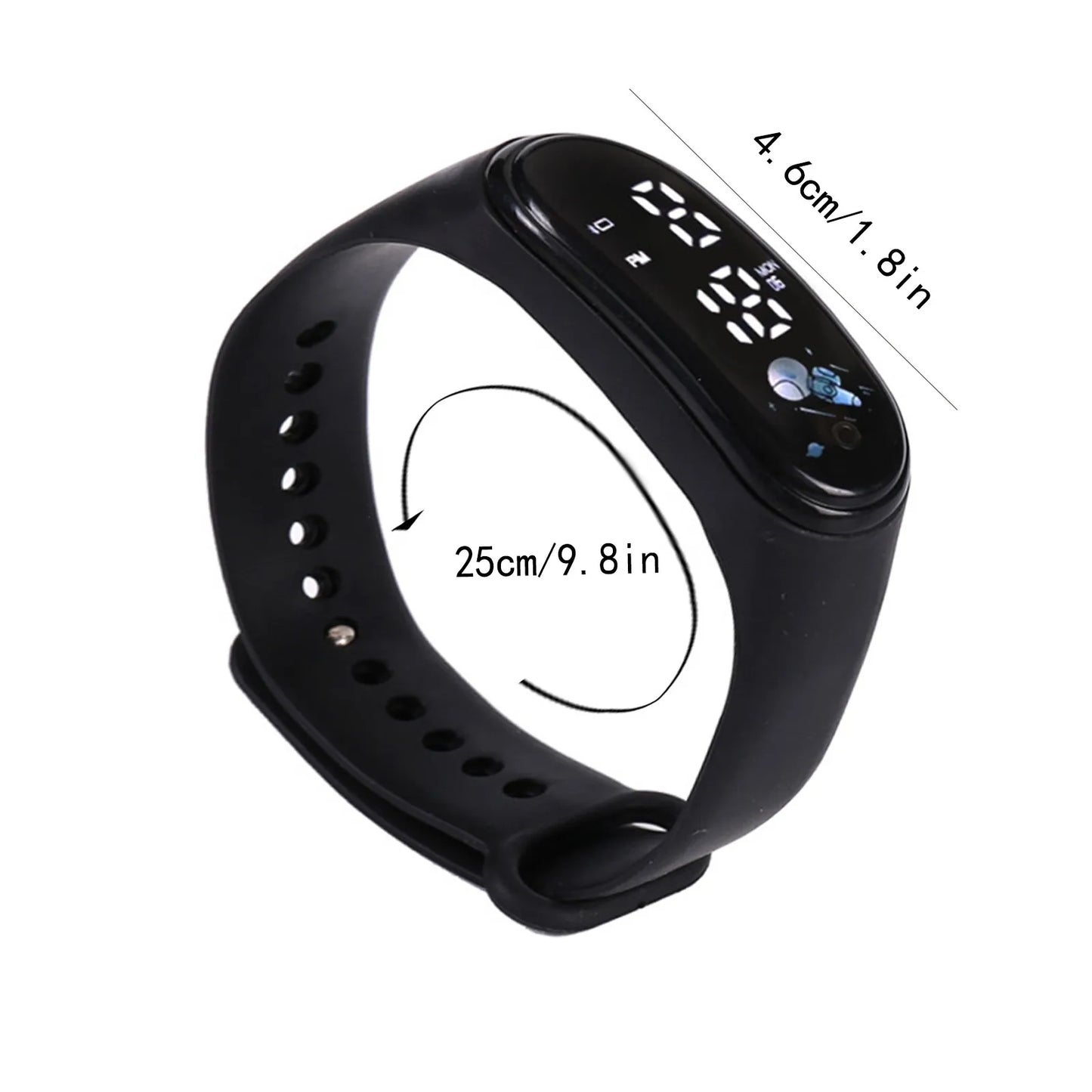 Smartwatch dla dzieci z cyfrowym wyświetlaczem – zegarek sportowy na silikonowej bransolecie
