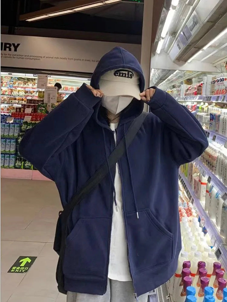 Bluza Kurtka Damska z Zamkiem Y2K Harajuku – Koreański Streetwear Jesień