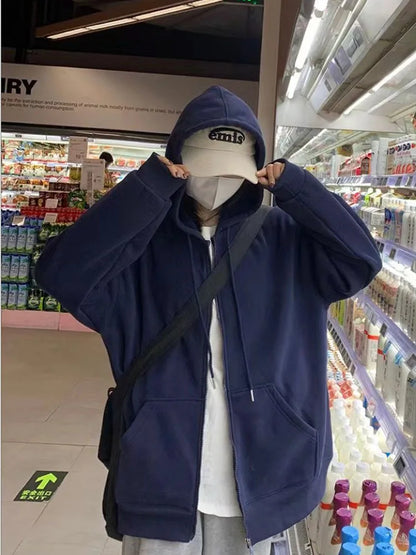 Bluza Kurtka Damska z Zamkiem Y2K Harajuku – Koreański Streetwear Jesień