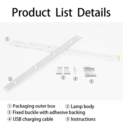Lampka LED pod szafkę z czujnikiem ruchu – ładowanie USB-C, 3 barwy, przyciemnianie, 20/30/40/50 cm