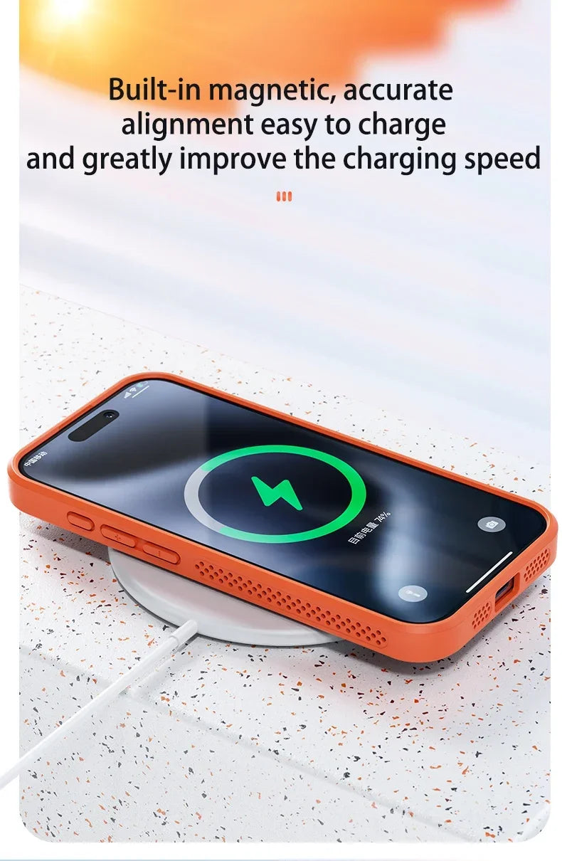 Chłodzące Etui do iPhone z MagSafe – Oddychające, Matowe, Antyodciskowe