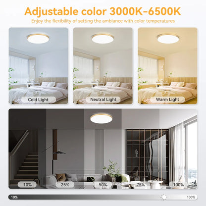 Plafon LED 18W/30W/40W IP44 do łazienki, kuchni i salonu – zimna, neutralna i ciepła biel