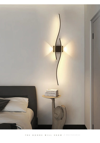 Kinkiet LED Ścienny Aluminiowy 12-18W Salon Sypialnia TV 60-80cm Czarny