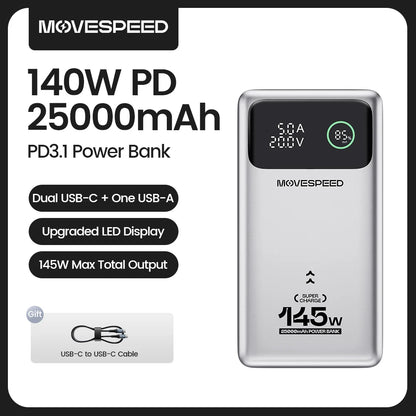 MOVESPEED M25Pro 25000mAh Power Bank 140W USB-C