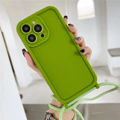 Etui z paskiem przez ramię do iPhone - regulowany sznurek, ochrona przed zarysowaniem