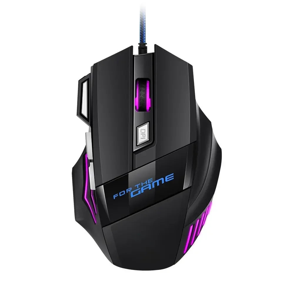 Mysz gamingowa RGB USB przewodowa 7 przycisków 5500 DPI ergonomiczna
