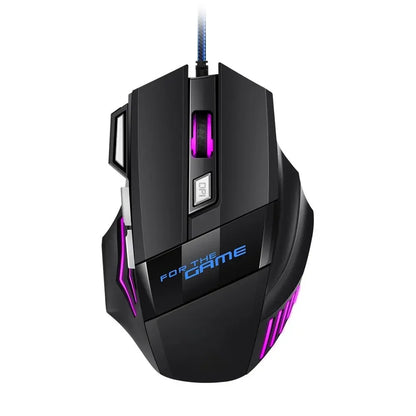 Mysz gamingowa RGB USB przewodowa 7 przycisków 5500 DPI ergonomiczna
