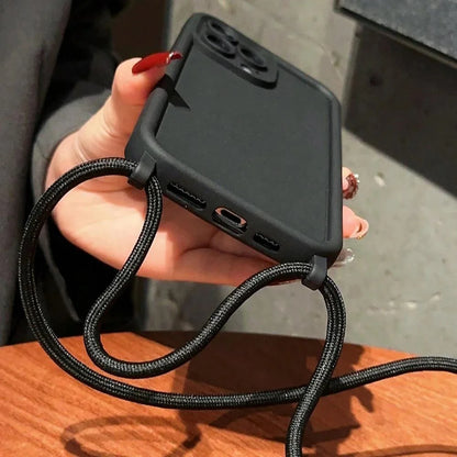 Etui z paskiem przez ramię do iPhone - regulowany sznurek, ochrona przed zarysowaniem
