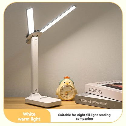 Lampka biurkowa LED z podwójną głowicą, ściemnialna, USB, akumulator