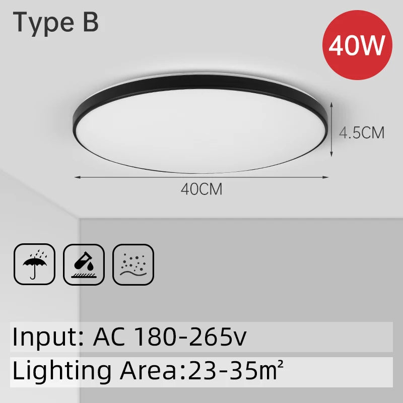 Lampa sufitowa LED 15W-50W | Plafon do kuchni, salonu, sypialni | 3000K/4000K/6500K | 220V