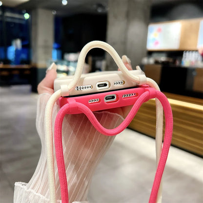 Etui z paskiem przez ramię do iPhone - regulowany sznurek, ochrona przed zarysowaniem