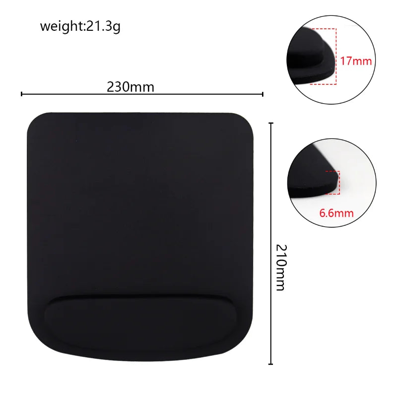 Podkładka pod mysz z podpórką pod nadgarstek - ergonomiczna, gumowa podstawa