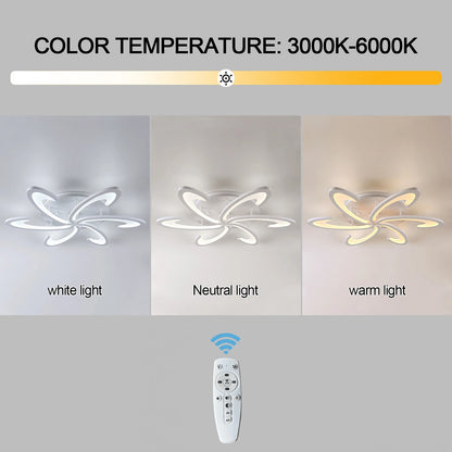 Lampa sufitowa LED Kwiat | Akryl i aluminium | 3 barwy światła | Pilot | 10-15 m²