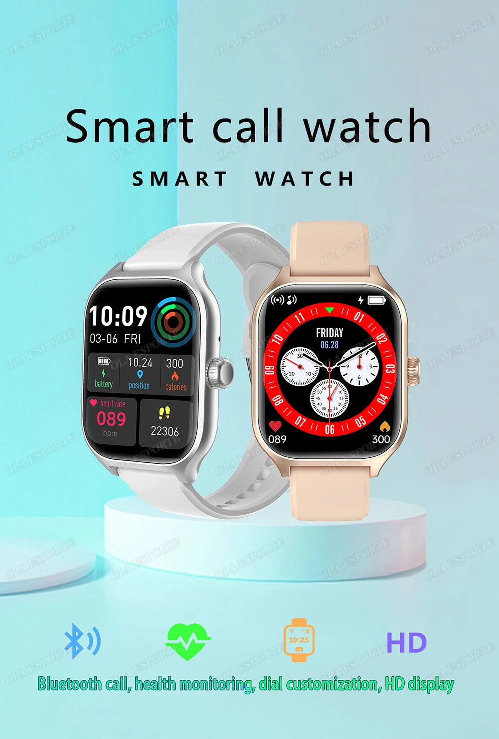 Smartwatch z rozmowami Bluetooth, monitorem zdrowia i ekranem 1.83" – dla niej i dla niego