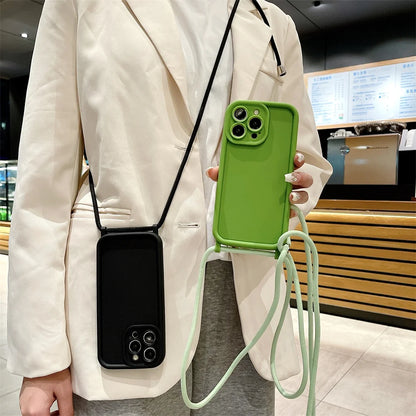 Etui z paskiem przez ramię do iPhone - regulowany sznurek, ochrona przed zarysowaniem