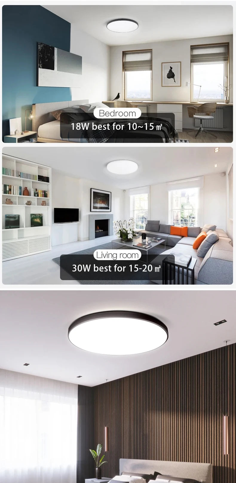 Plafon LED 18W/30W/40W IP44 do łazienki, kuchni i salonu – zimna, neutralna i ciepła biel