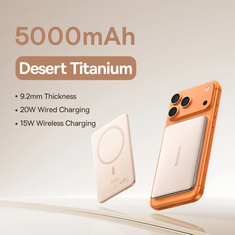Baseus Power Bank 5000mAh 15W Magnetyczny Wireless