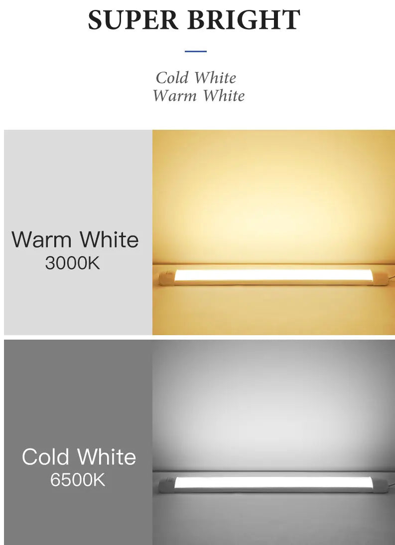 Lampka LED pod szafkę kuchenną 5W 10W 20W – zimna/ciepła biel 220V