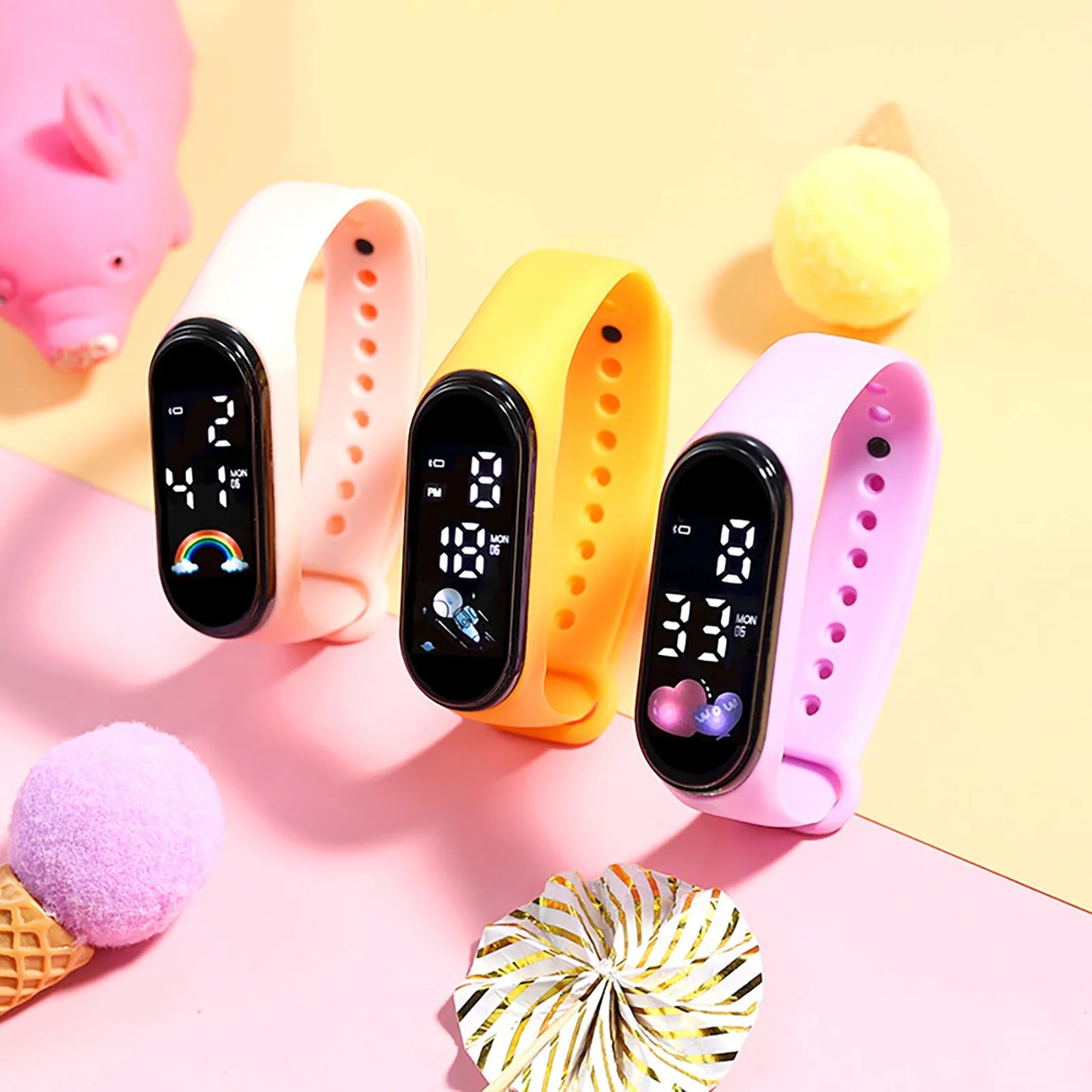 Smartwatch dla dzieci z cyfrowym wyświetlaczem – zegarek sportowy na silikonowej bransolecie
