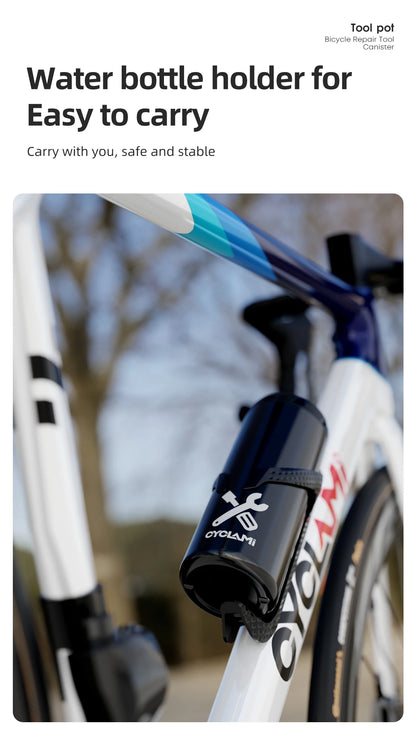 CYCLAMI Portable Cycling Tool Box MTB Road Bicycle Capsule Boxes Apply Bottle Cage Storage Repair Tool Kit Bike Frame Equipment