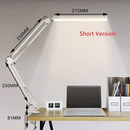 Lampka biurkowa LED 10W z imadłem i ramieniem | 10 poziomów jasności, 3 tryby, USB | ALTCHIHYQ