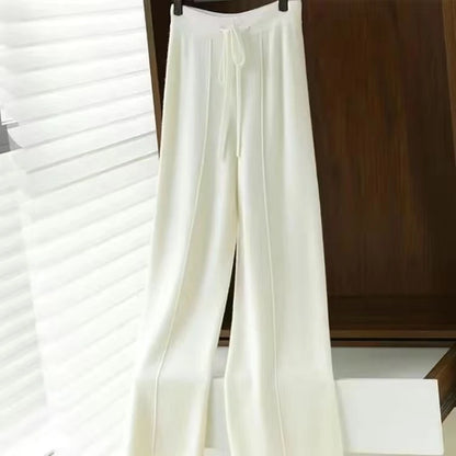 Czarne Spodnie Dresowe Damskie Wide Leg Wysoki Stan – Retro HipHop Korean