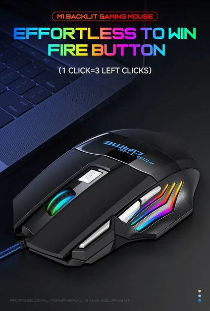 Mysz gamingowa RGB USB przewodowa 7 przycisków 5500 DPI ergonomiczna