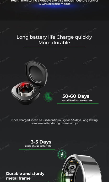Inteligentny Pierścień Smartring – Tętno, Ciśnienie, Sen, SpO2 | IP68 | Bluetooth 5.3
