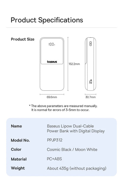 Powerbank 20000mAh PD 22.5W szybkie ładowanie