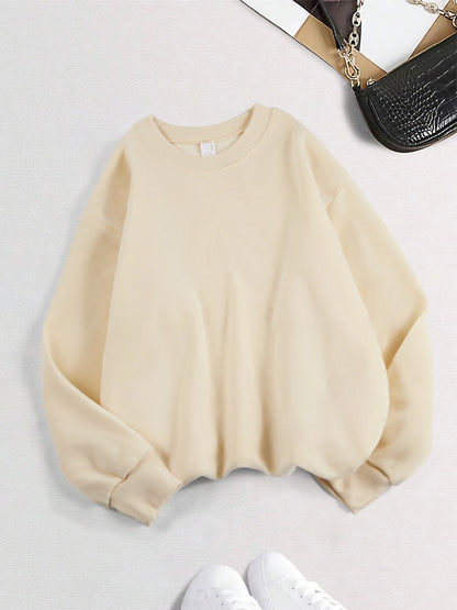 Ciepła Bluza Polarowa Damska bez Kaptura – Luźny Pullover na Jesień Zimę