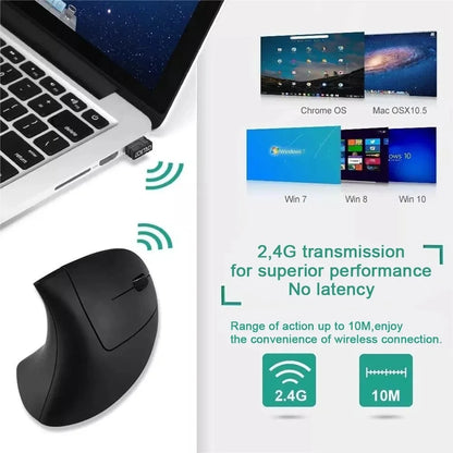 Pionowa Mysz Bezprzewodowa Ergonomiczna 2.4GHz 6 Przycisków DPI 800/1200/1600 do Laptopa PC