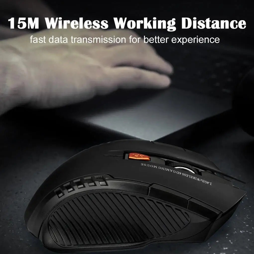 Mysz bezprzewodowa 2.4G 1600DPI 6 przycisków USB do PC i laptopa