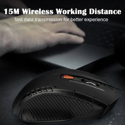 Mysz bezprzewodowa 2.4G 1600DPI 6 przycisków USB do PC i laptopa