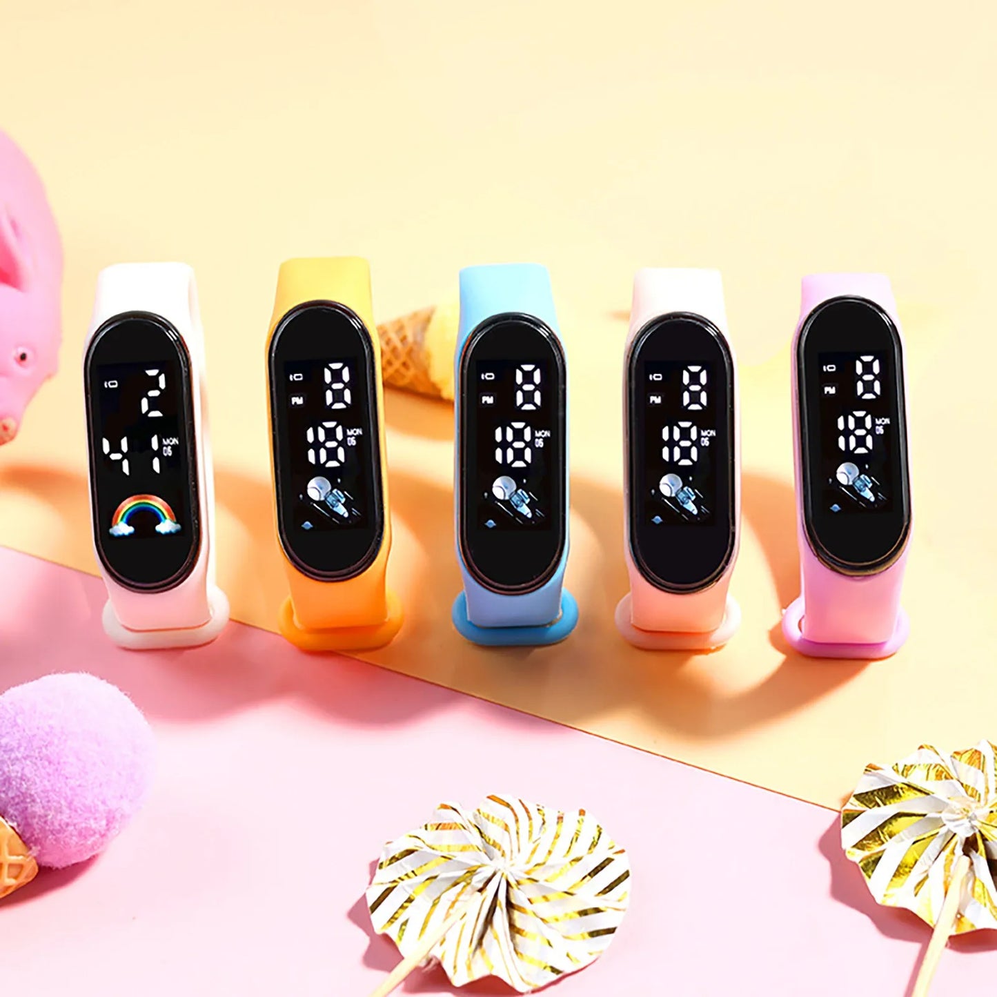Smartwatch dla dzieci z cyfrowym wyświetlaczem – zegarek sportowy na silikonowej bransolecie