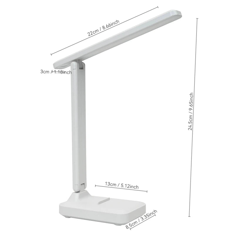 Składana Lampka Biurkowa LED USB z Dotykowym Ściemniaczem – Ochrona Oczu