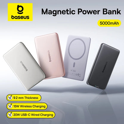 Baseus Power Bank 5000mAh 15W Magnetyczny Wireless
