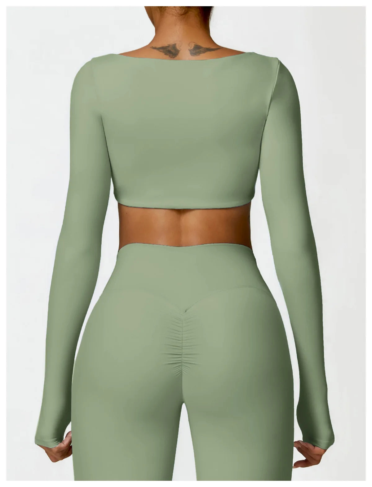 Sportowy Crop Top Damski z Kwadratowym Dekoltem – Szybkoschnący do Jogi i Siłowni