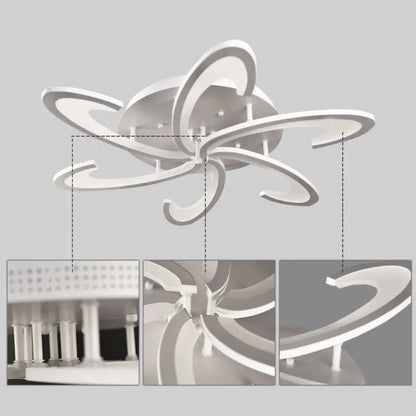 Lampa sufitowa LED Kwiat | Akryl i aluminium | 3 barwy światła | Pilot | 10-15 m²
