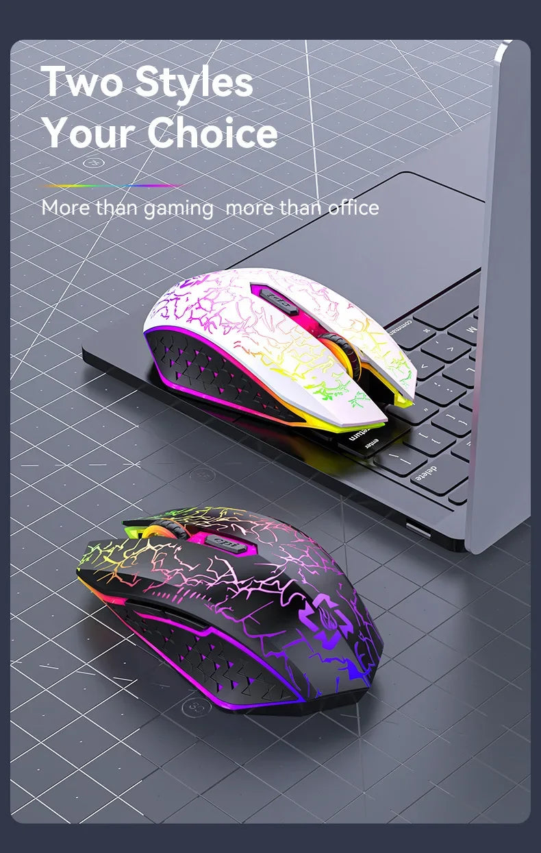 Mysz Bezprzewodowa Gaming Dual-Mode Bluetooth 5.2 + 2.4G RGB 6 Przycisków DPI 800/1200/1600 USB-C