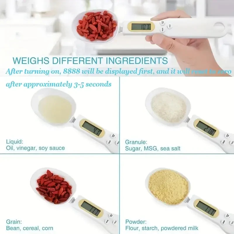 Elektroniczna łyżka z wagą kuchenną 500g / 0,1g – LCD, pomiar mąki, kawy, mleka