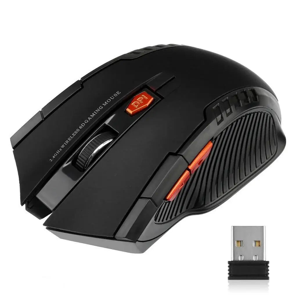 Mysz bezprzewodowa 2.4G 1600DPI 6 przycisków USB do PC i laptopa