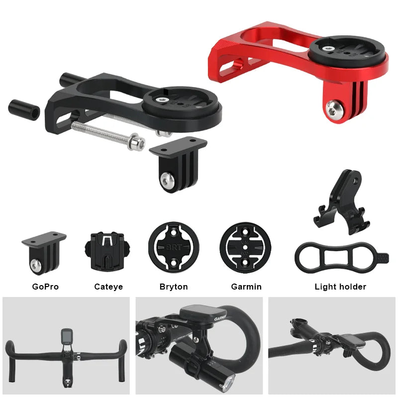 RIDERACE Bicycle Computer Holder Bike Handlebar Camera Mount Cycling Stopwatch Speedometer Bracket for Garmin Edge Bryton CatEye