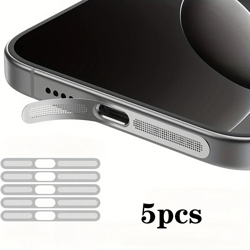 Siateczka przeciwkurzowa do iPhone 12 13 14 15 16 Pro – metalowa ochrona głośnika słuchawkowego (5 szt.)