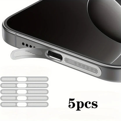 Siateczka przeciwkurzowa do iPhone 12 13 14 15 16 Pro – metalowa ochrona głośnika słuchawkowego (5 szt.)
