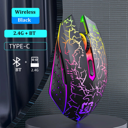 Mysz Bezprzewodowa Gaming Dual-Mode Bluetooth 5.2 + 2.4G RGB 6 Przycisków DPI 800/1200/1600 USB-C