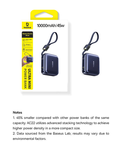 Baseus 45W Power Bank 10000mAh USB-C - Szybkie ładowanie