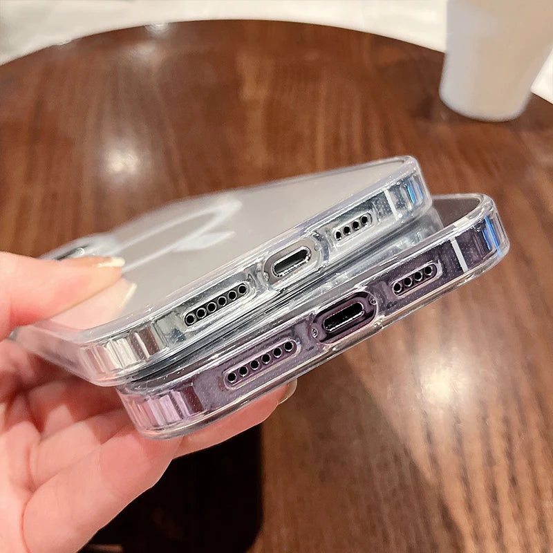 Magnetyczne przezroczyste etui MagSafe do iPhone 11 12 13 14 15 16 Pro Max Plus Mini – ochrona i ładowanie bezprzewodowe