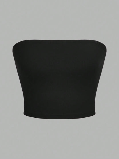 Top Bandeau Damski bez Ramiączek Crop – Zestaw 3 Sztuk na Imprezę i Lato