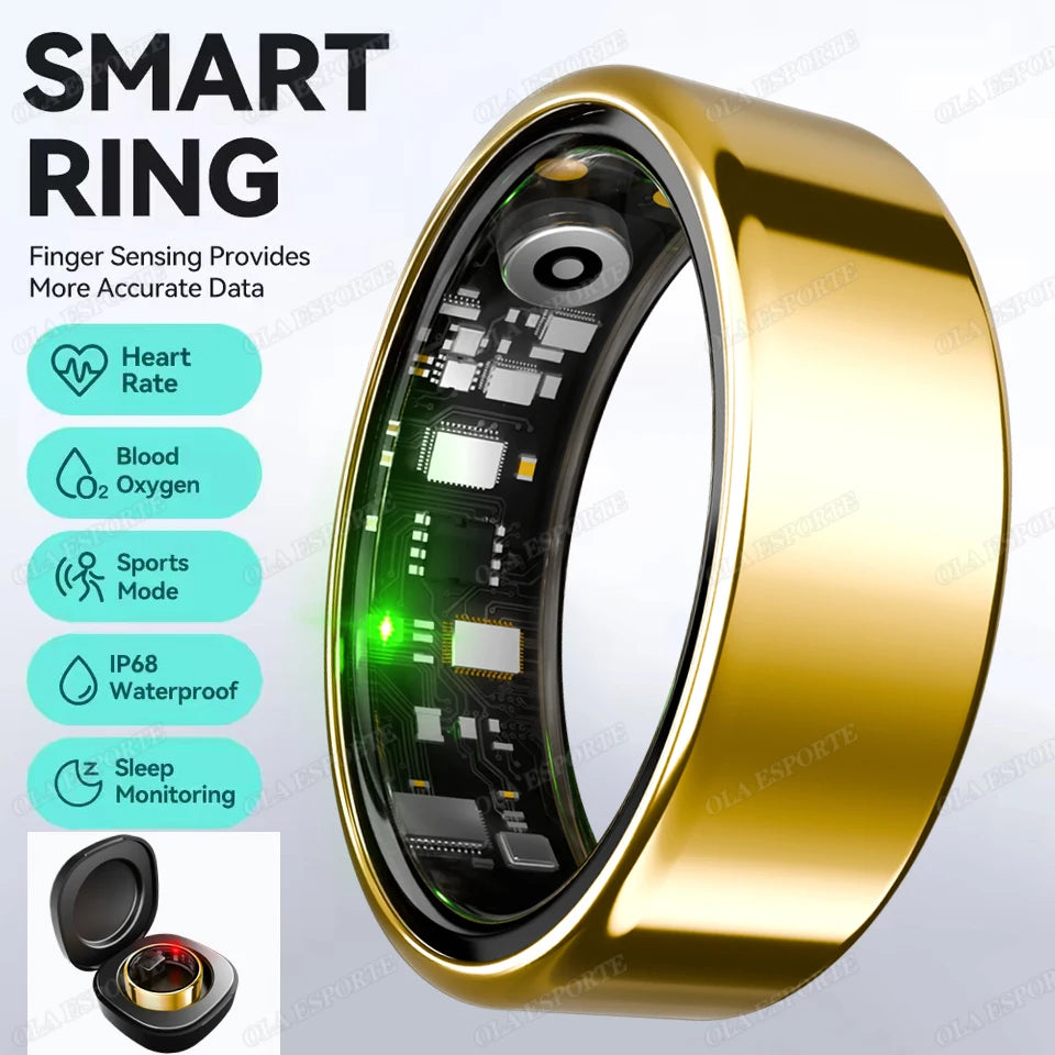 Smartring R09 – Pierścień Smart z Etui | Tętno, SpO2, Temperatura | 5ATM | Android iOS