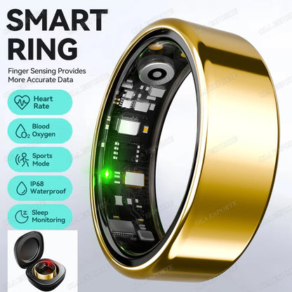 Smartring R09 – Pierścień Smart z Etui | Tętno, SpO2, Temperatura | 5ATM | Android iOS